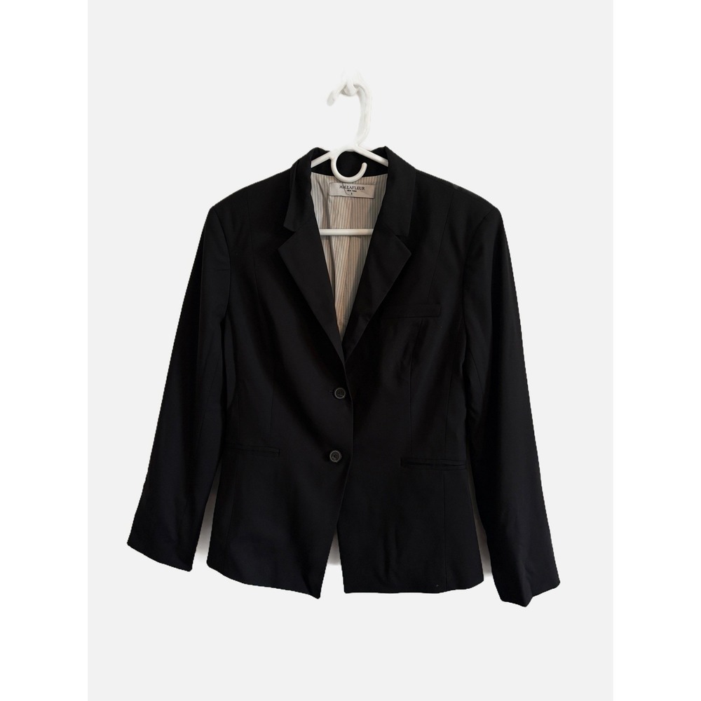 MM. Lafleur Black Two Button Blazer Womens Size 8